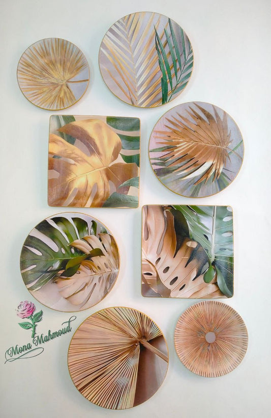 Gold & Green leaves